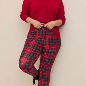 Torrid Betsey Johnson Red Tartan Pixie Pant Size 2R (18-20 regular)